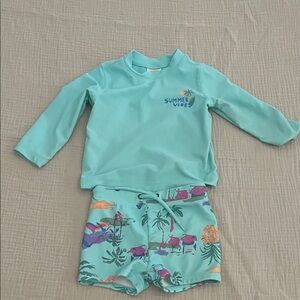 OshKosh B'gosh Aqua Rashguard Set